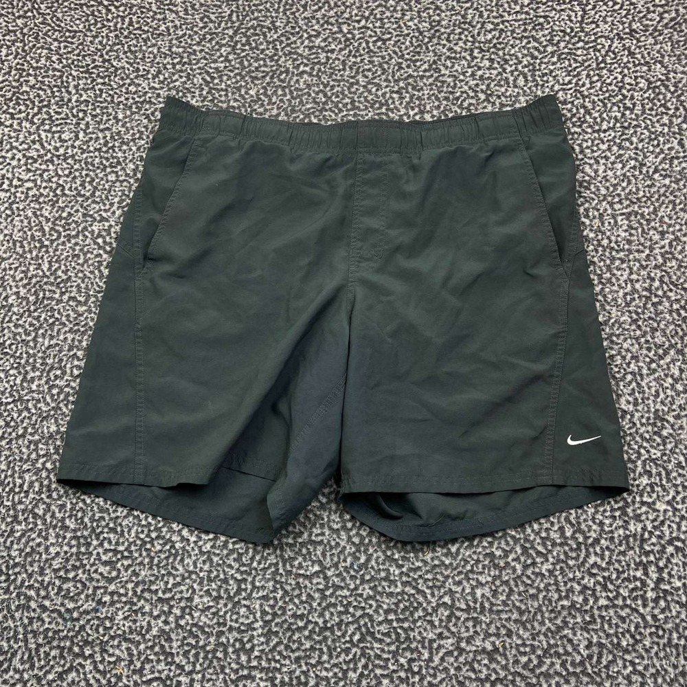 Nike‎ Swim Trunks Shorts Men 38 Gray Mesh Lining Pockets Outdoor